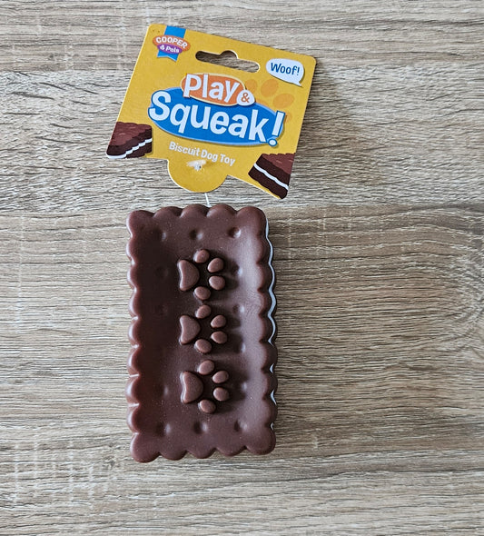 Chocolate Biscuit Squeaky Vinyl Toy