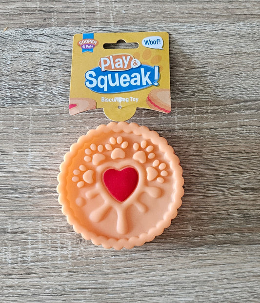 Jammy Biscuit Squeaky Vinyl Toy