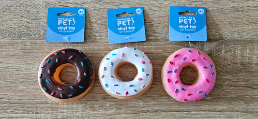 Vinyl Donut Dog Toy (9cm)